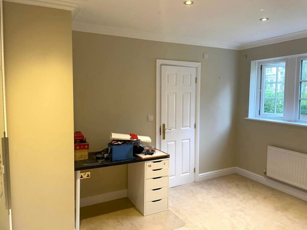 bedroom yellow grey painted walls yellow feature wall cardiff primrose decor