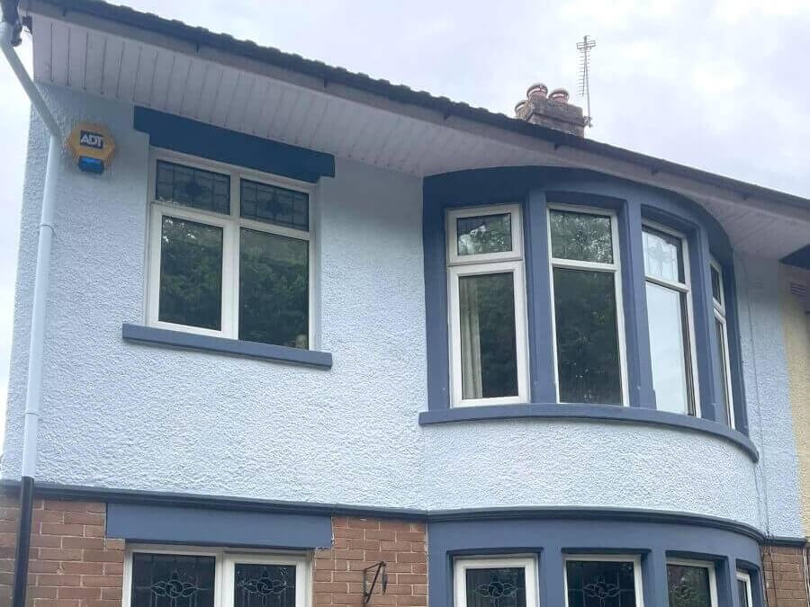 cardiff terraced home exterior frames walls painted primrose decor wide