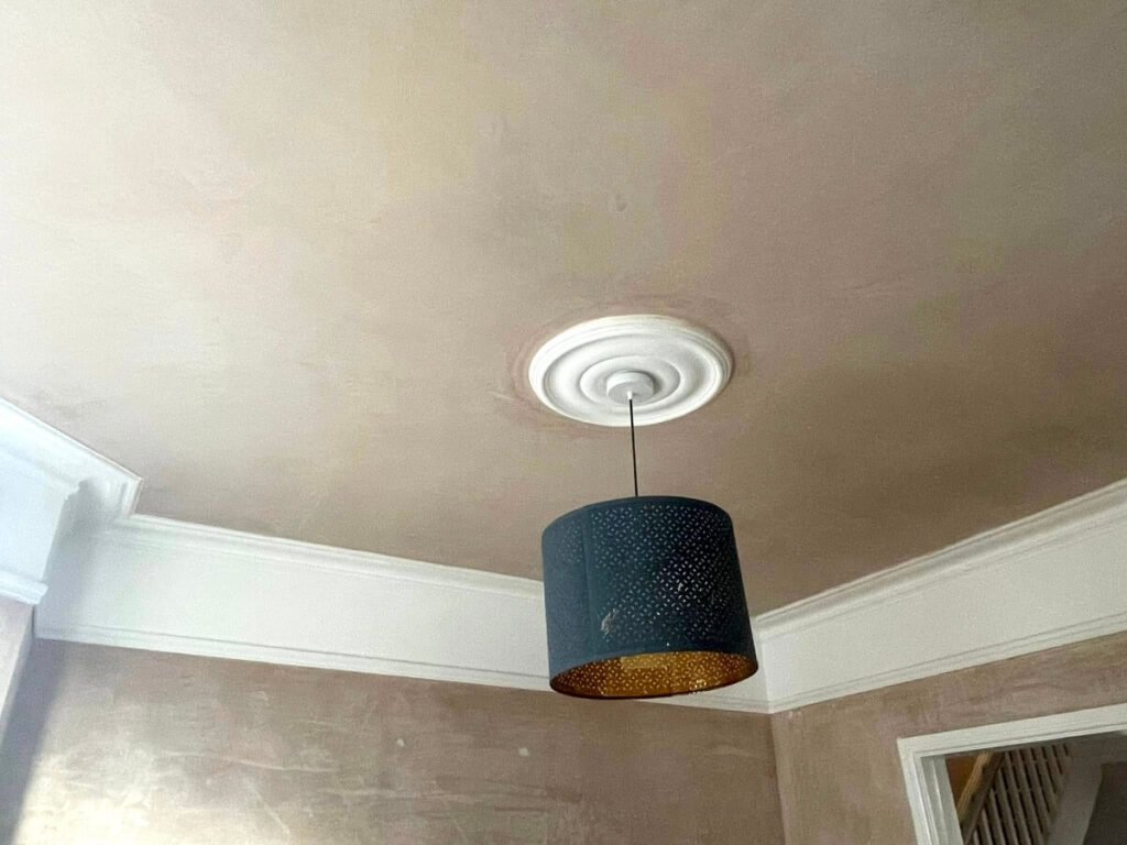 ceiling painted beige pendant light coving cardiff primrose decor