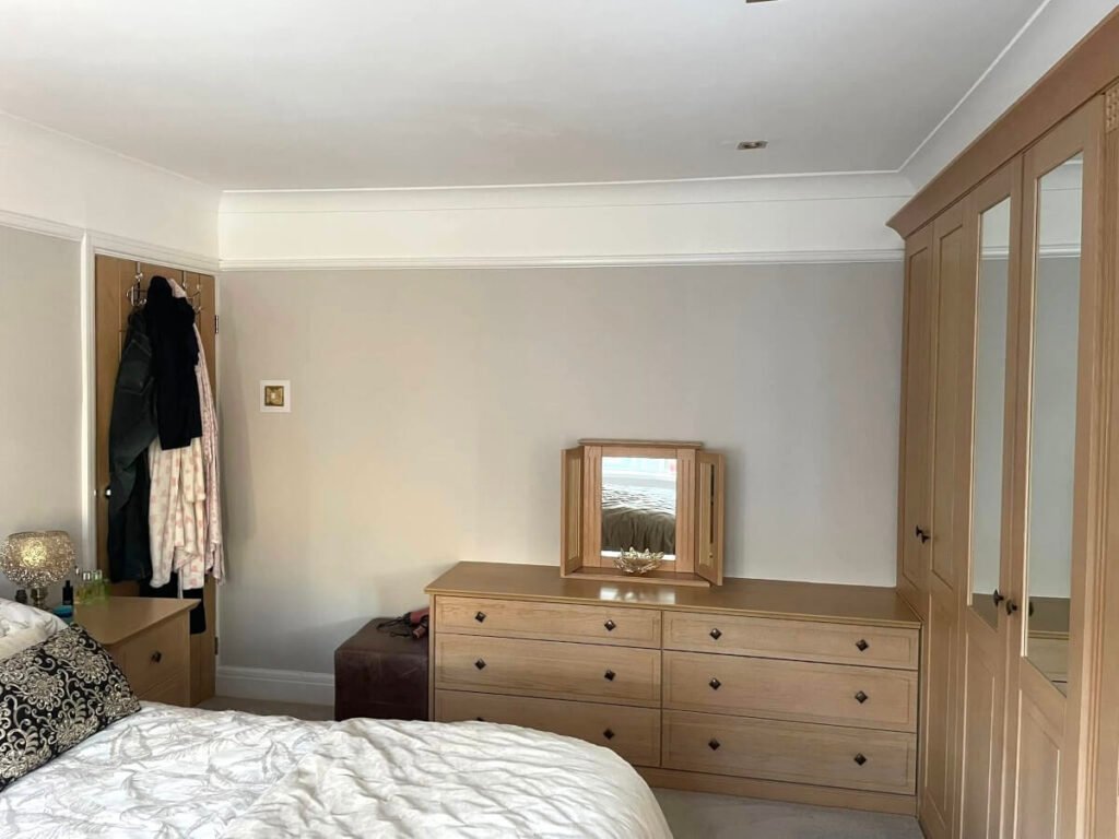 master-bedroom-beige-painted-walls-oak-furniture-wardrobe-cardiff-primrose-decor master bedroom beige painted walls oak furniture wardrobe cardiff primrose decor